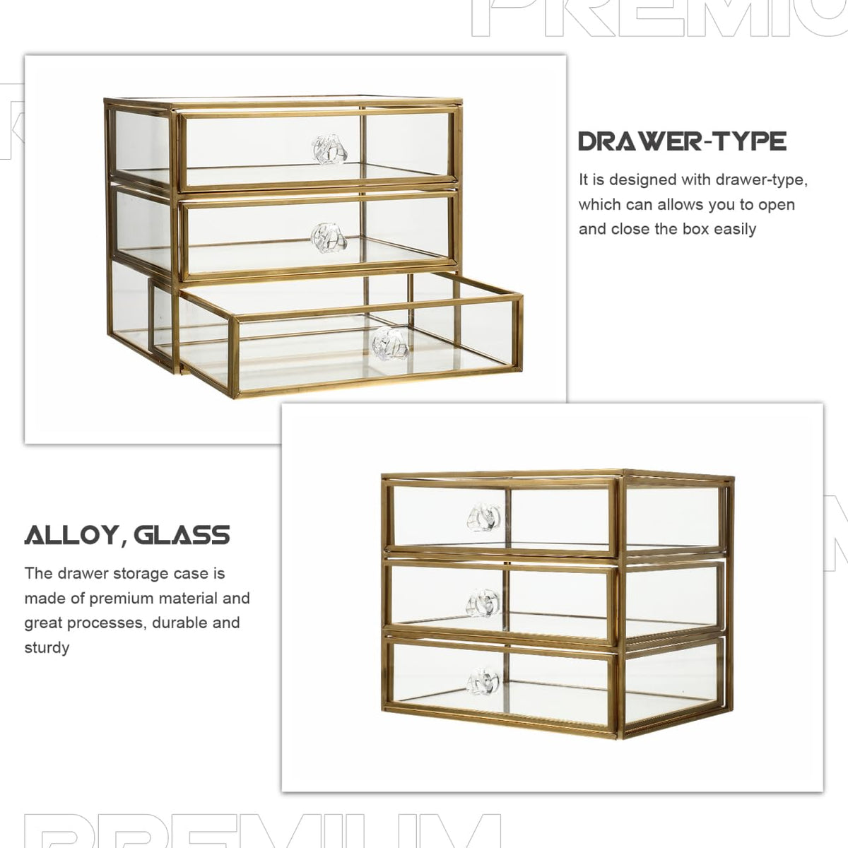 PRETYZOOM Drawer Jewelry Box Transparent Drawer Type Storage - PRETYZOOM Official Imagery - 6