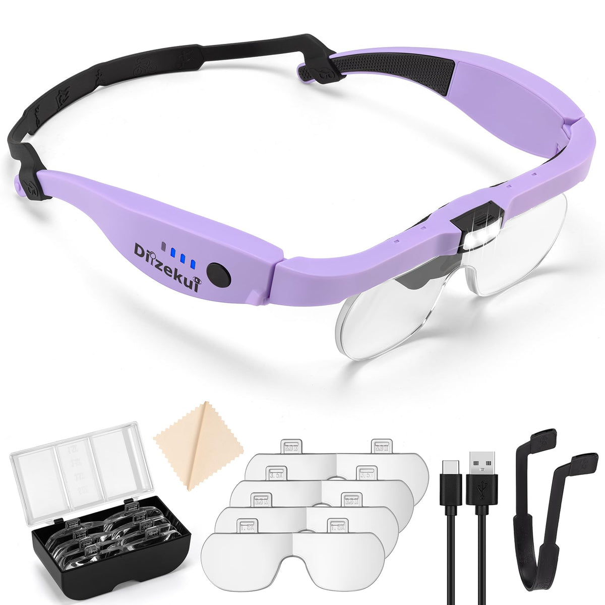 Dilzekui Magnifying Glass w Light 1 5X 5X Magnifying Glasses - Dilzekui Official Imagery - 1