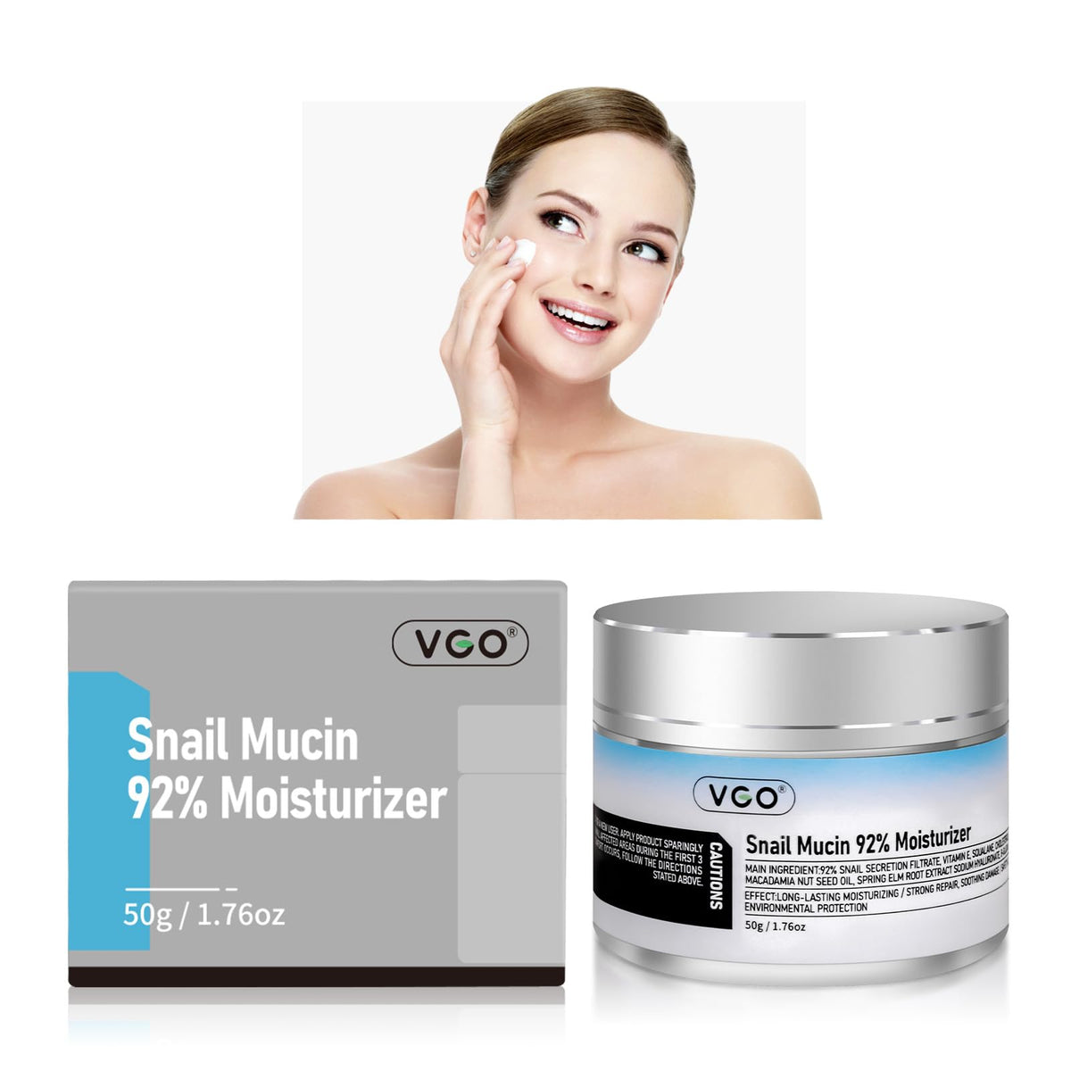 VGO Snail Mucin 92 Moisturizer Daily Face Moisturizer - VGO Official Imagery - 2
