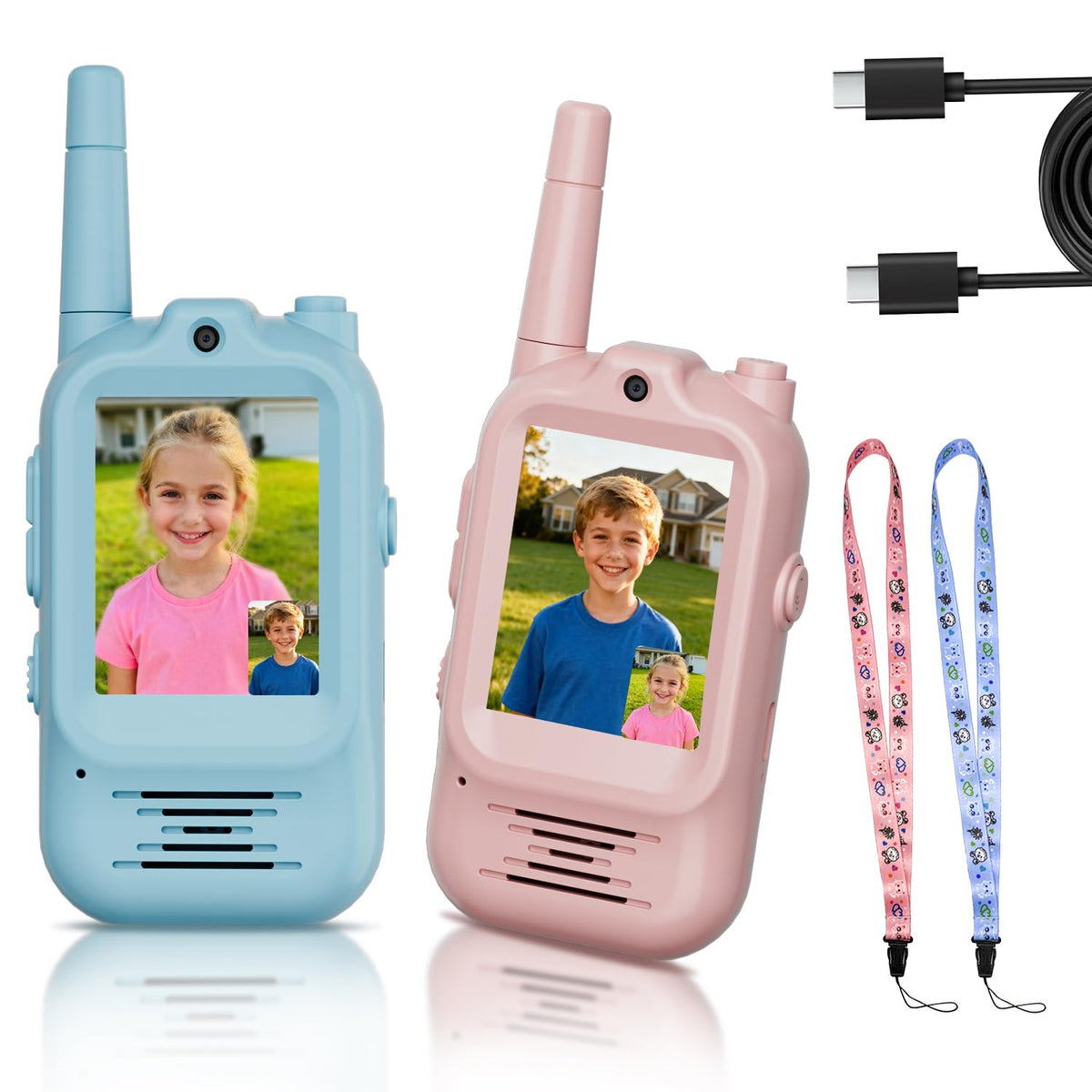 Video Walkie Talkies for Kids Rechargeable 2 Pack Camera - Bafena Official Imagery - 1