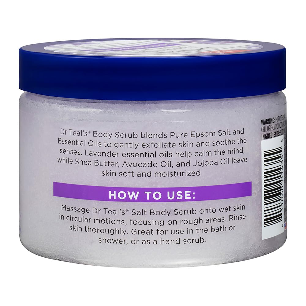 Dr Teal's Pure Epsom Salt Body Scrub, Soothe & Sleep with Lavender Essential Oils - Dr Teal's Official Product View 3