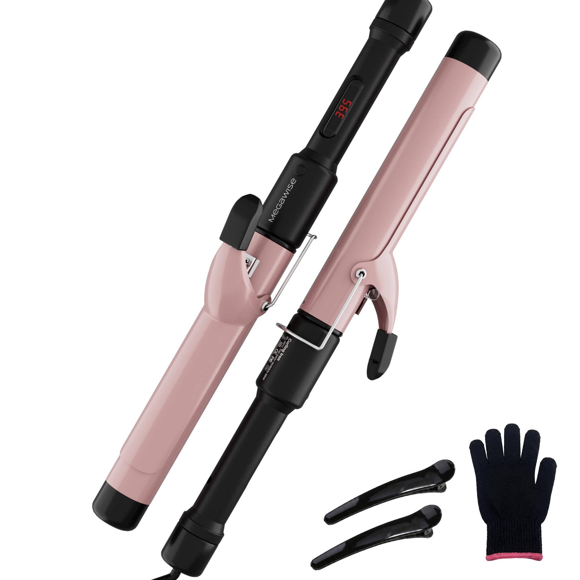 Unlock Your Hair's Potential with MegaWise Pro: 1 1/4 inch Ceramic Barrel, 60s Fast Heating, Anti-Scald Grip, and Complete Styling Kit for Effortless Glamour!