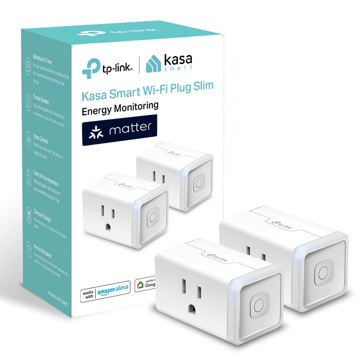 Kasa Matter Smart Plug with Energy Monitoring KP125MP2 15A - Premium Selection Official Imagery - 2
