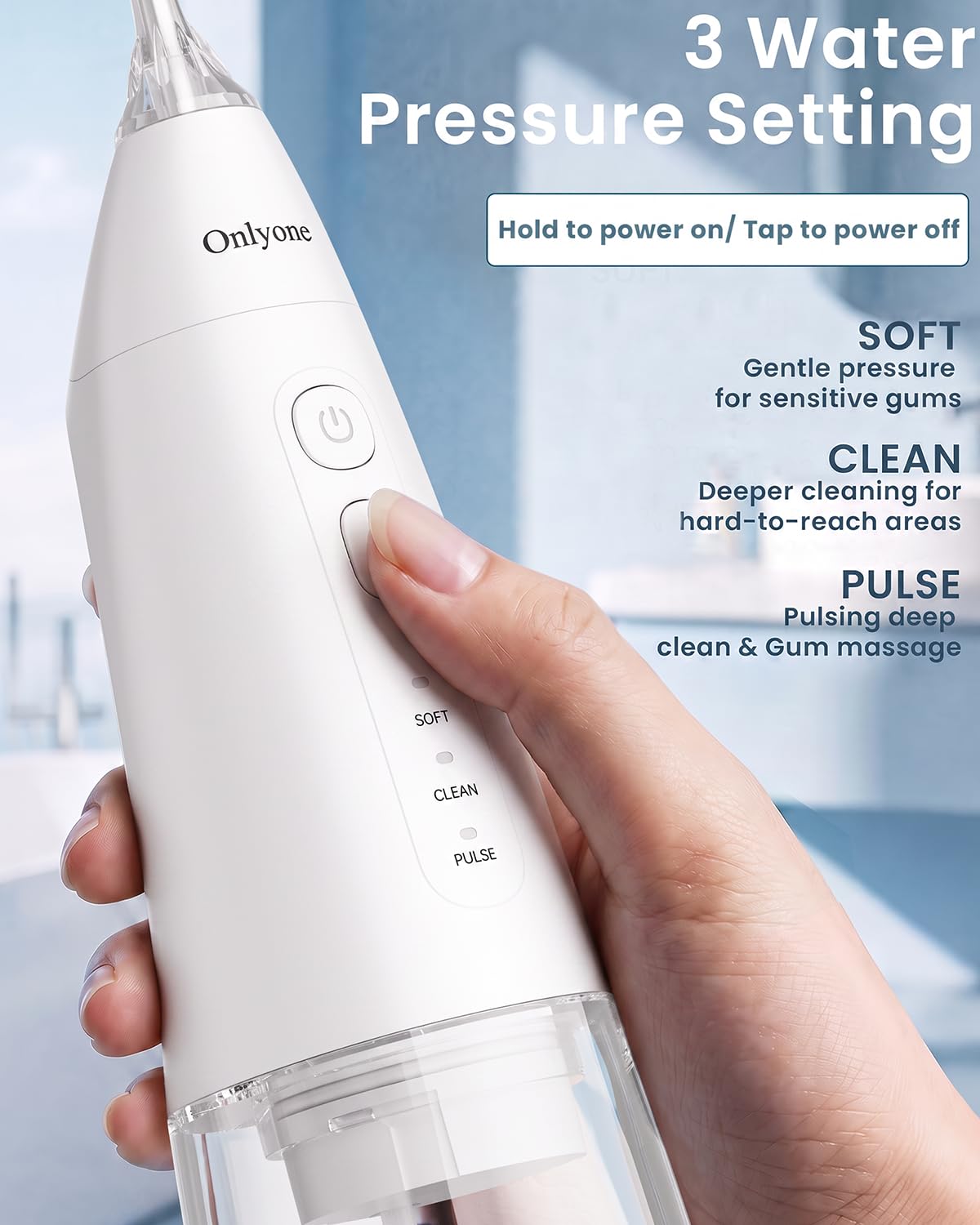 Onlyone Portable Water Flosser with 3 Settings 5 Tips for - Onlyone Official Imagery - 3