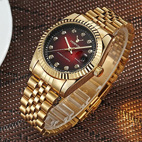 USWATCH Fashion Luxury Stainless Steel Calendar Diamond Luminous - Product Imagery