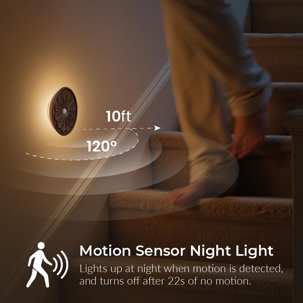 Wood Flower Night Light Rechargeable Motion Sensor Light - Vadifula Official Imagery - 3