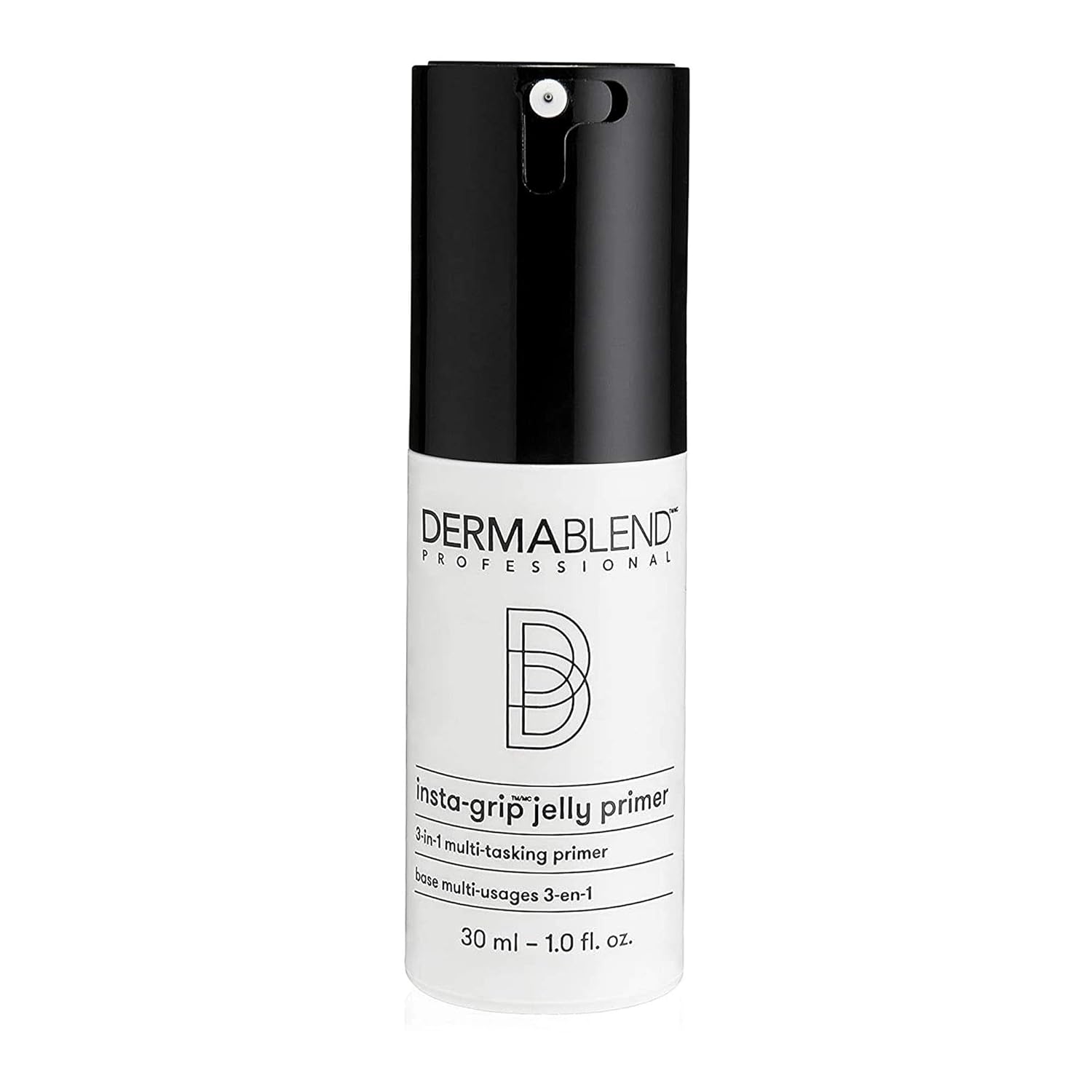Dermablend Insta-Grip Jelly Primer face makeup in a clear jar, silicone-free, with a smooth, gel-like texture perfect for priming skin