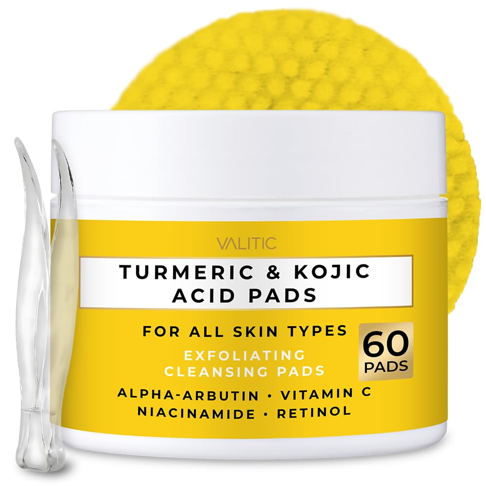 VALITIC Turmeric and Kojic Acid Cleansing Pads for Dark Spots 60 - Product Imagery