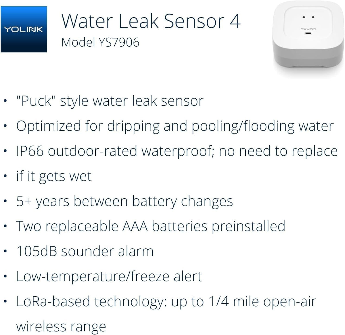 YoLink Water Leak Sensor 4 105 dB Alarm Kit 3 Pack - YoLink Official Imagery - 3
