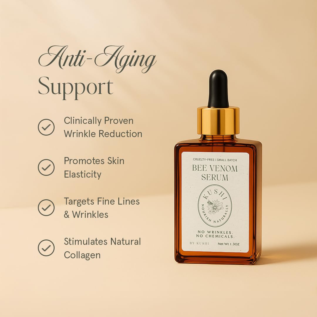 KUSHI Bee Venom Face Serum Hydrates Firms Cruelty Free 15ml - KUSHI Official Imagery - 3