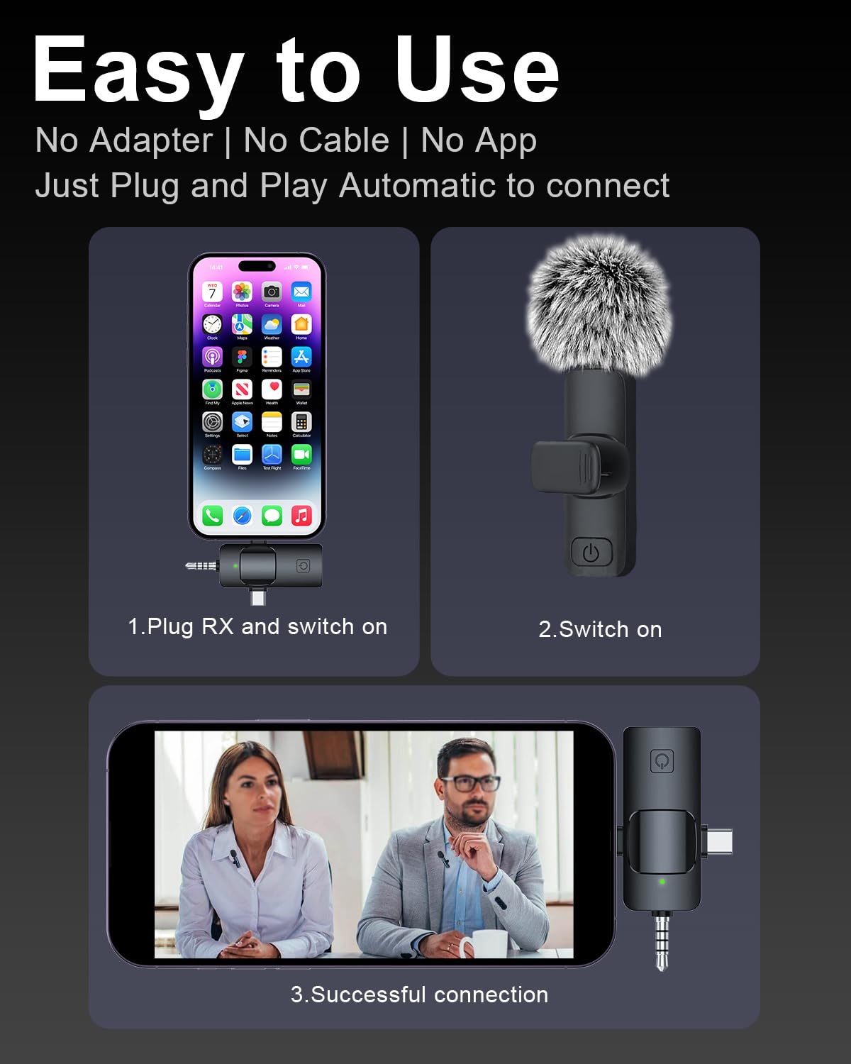 Mini Microphone for iPhone Android Camera 3 in 1 Wireless - SmaFun Official Imagery - 5