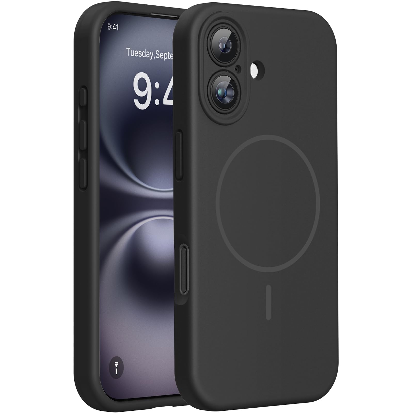 Miracase Silicone & Magnetic for iPhone 16 Case, Black - Miracase Official Product View 1