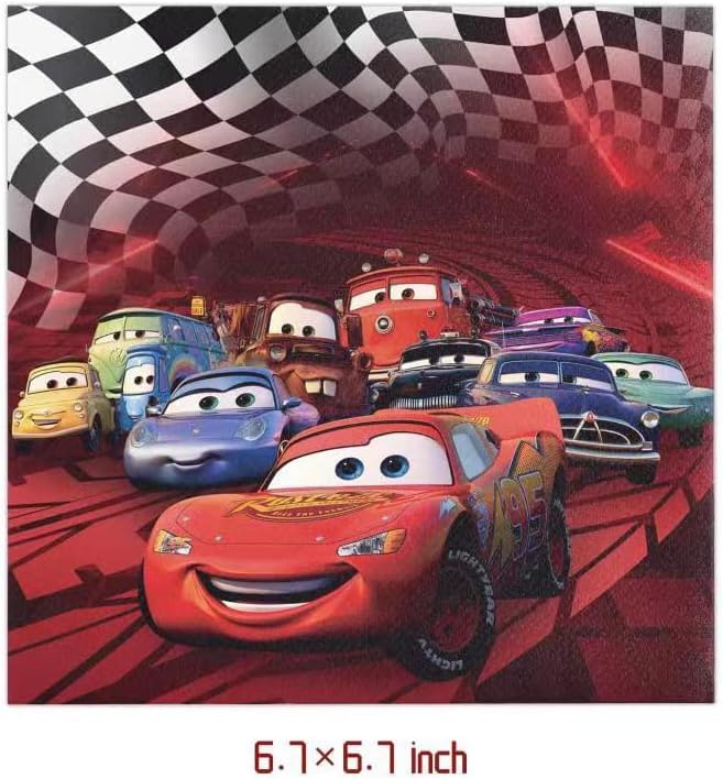 40pcs McQueen Party Supplies include 20 plates, 20 napkins for - Product Imagery