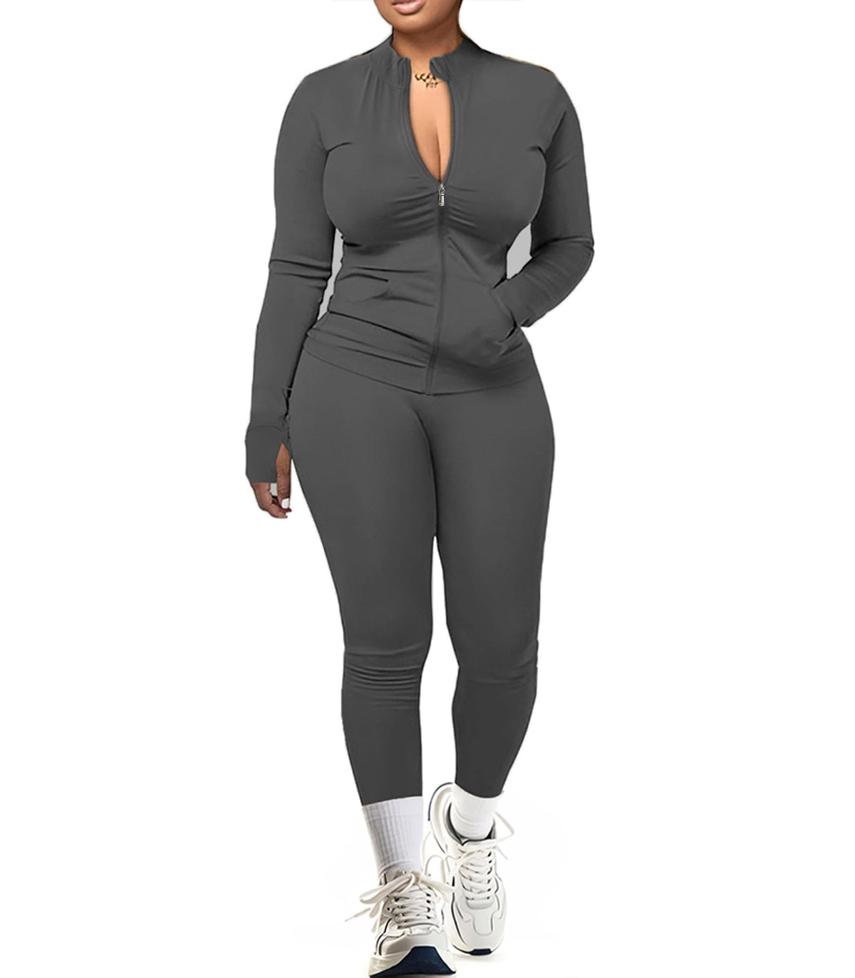 Workout Set for Women 2 Piece Gym Outfit Athletic Tracksuit - UOUA Official Imagery - 2
