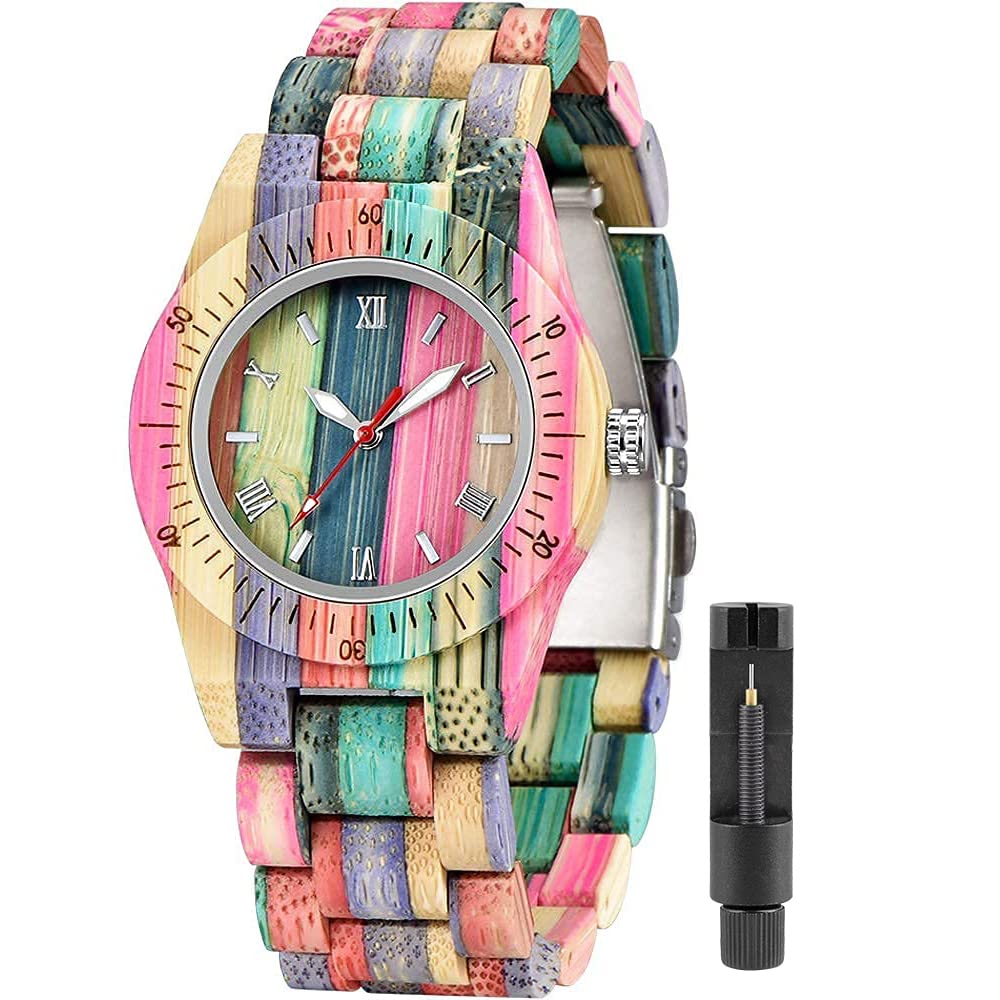 Tiong Womens Wooden Watch with All Wood Strap Analog Classic - Product Imagery