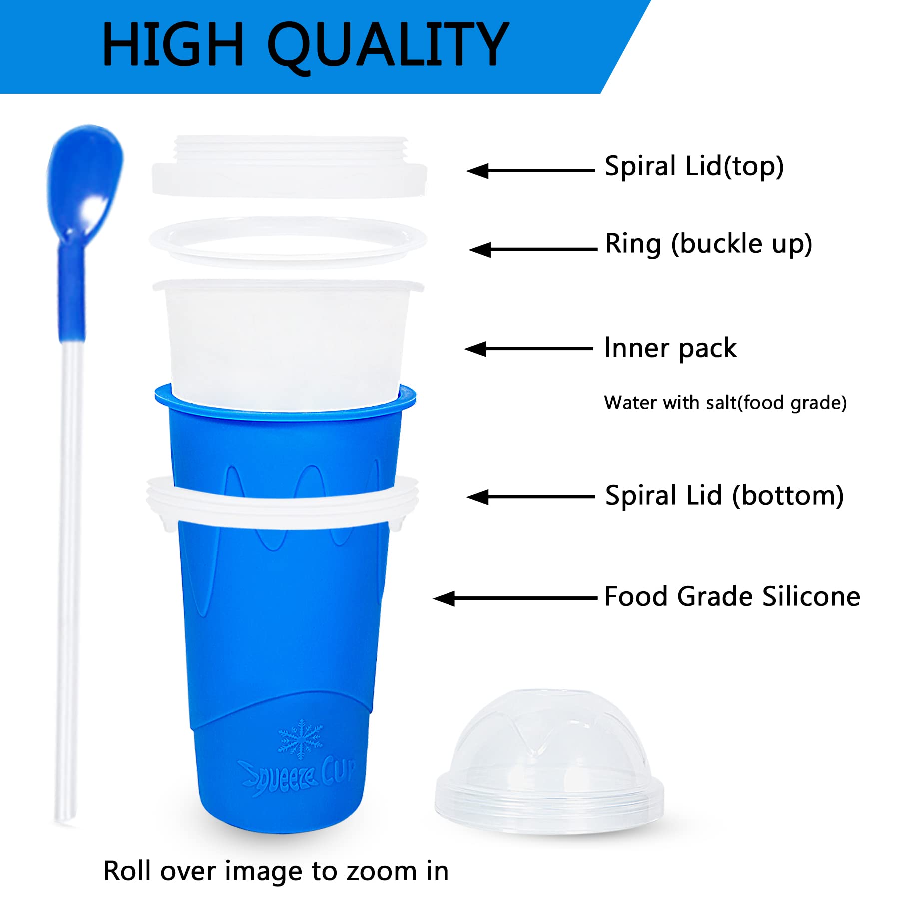 Color Land Slushy Cup, TIK TOK Slushie Maker Cup Frozen Magic Squeeze Cup, Ice - Color Land Official Product View 5