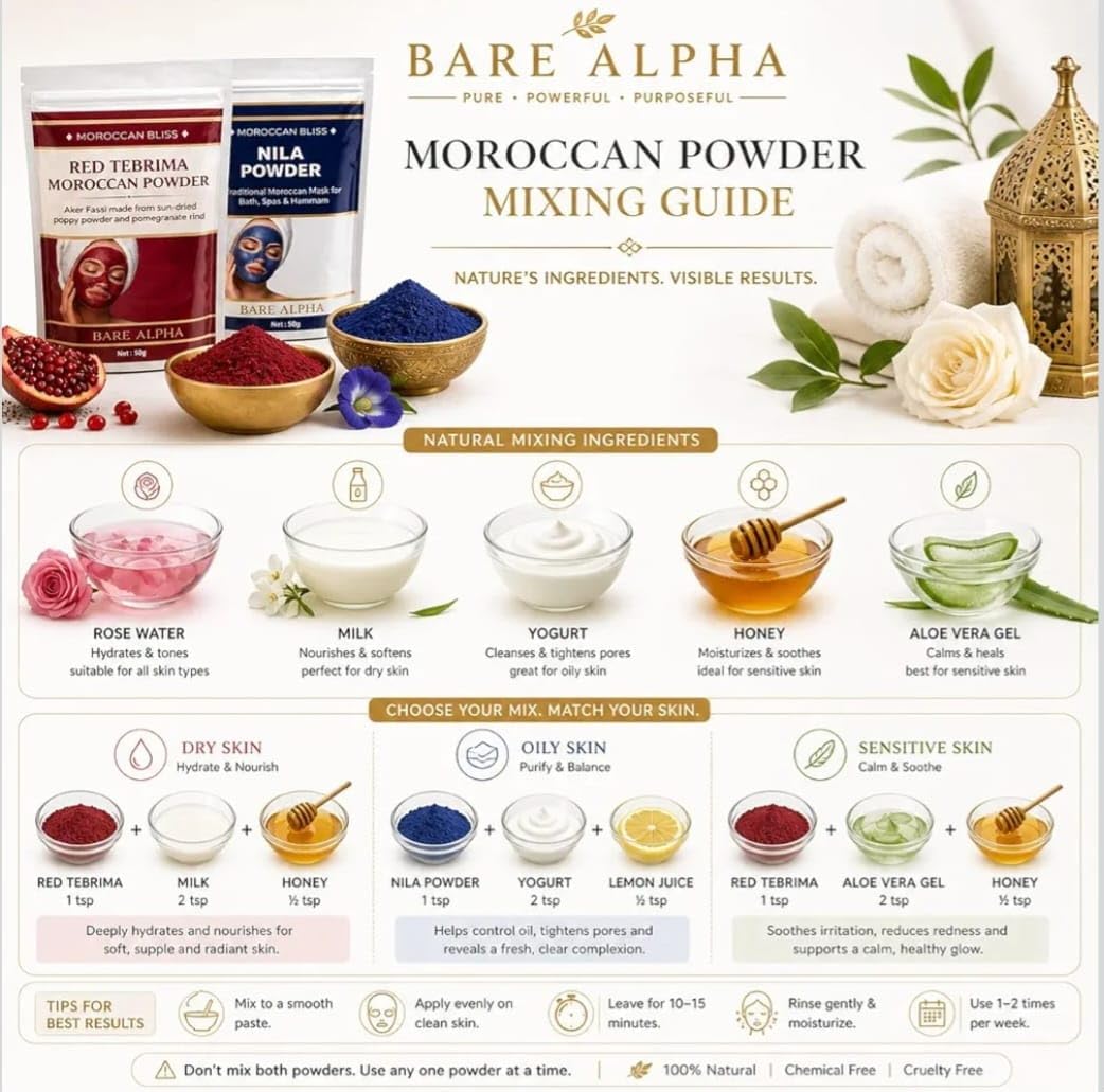Moroccan Bliss Nila Powder and Red Tebrima Aker Fassi Powder Set 50G X2 - Generic Official Product View 8
