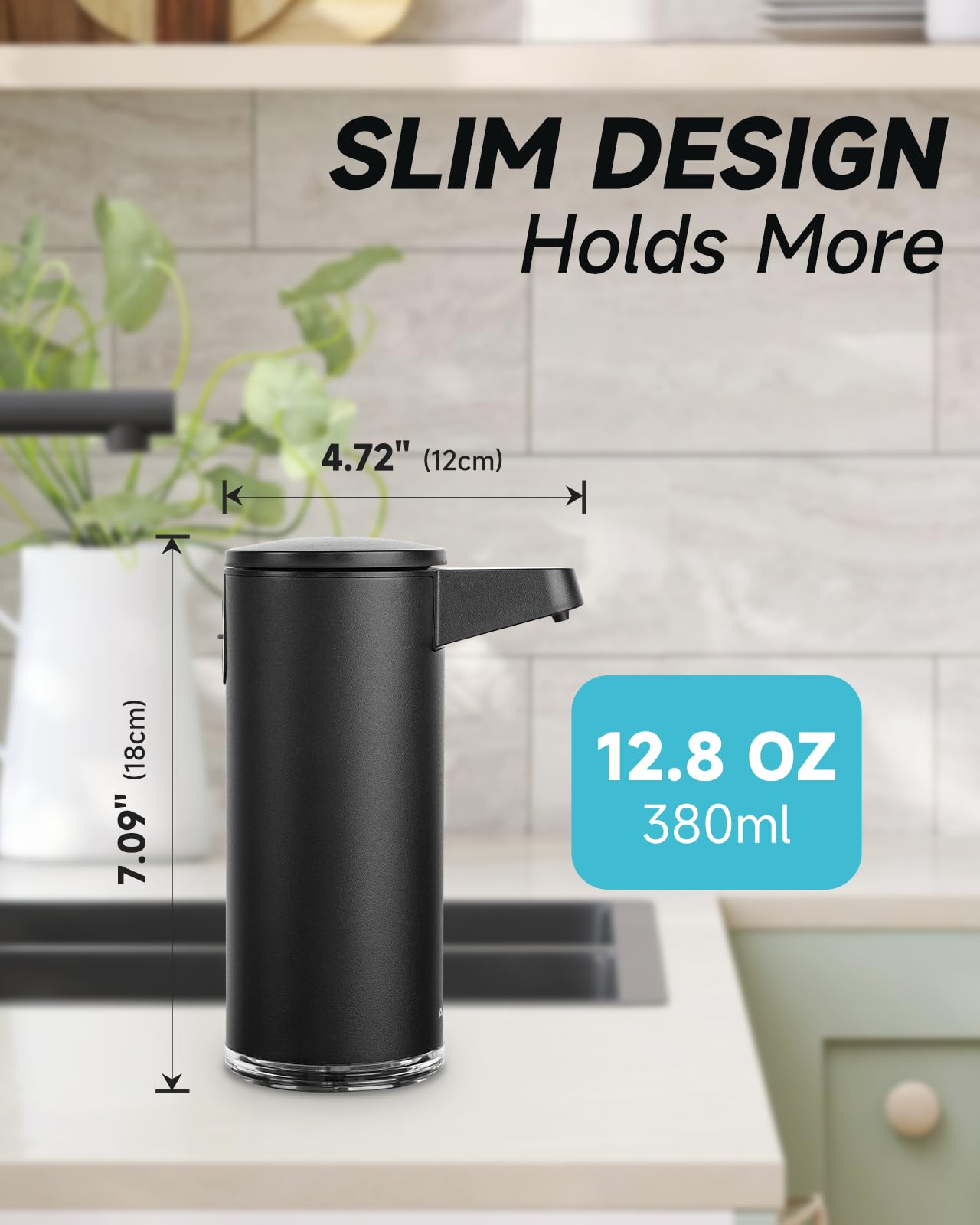 AIKE SensePro Automatic Soap Dispenser 12.8oz Spot Resist Matte B - AIKE Official Product View 7