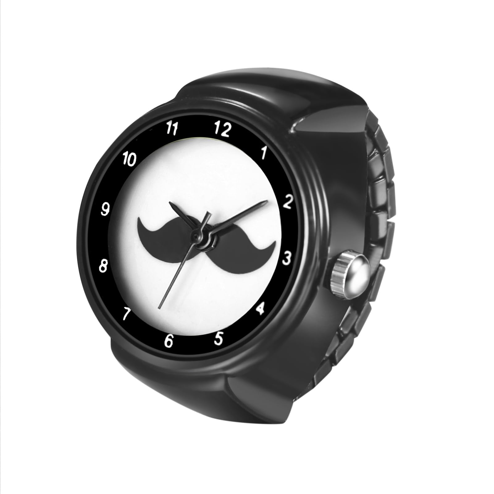 JewelryWe Quartz Casual Finger Watch: Unisex Luxury Stainless - Product Imagery