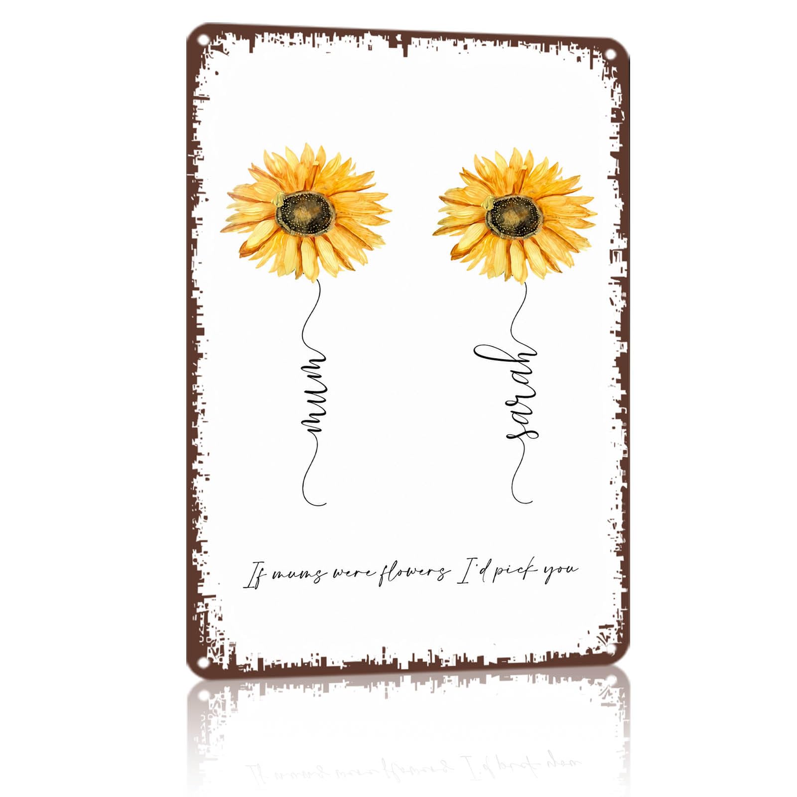 8x12 Inch Aluminum Sunflower Wall Decor, If Mums Were Flowers - Product Imagery