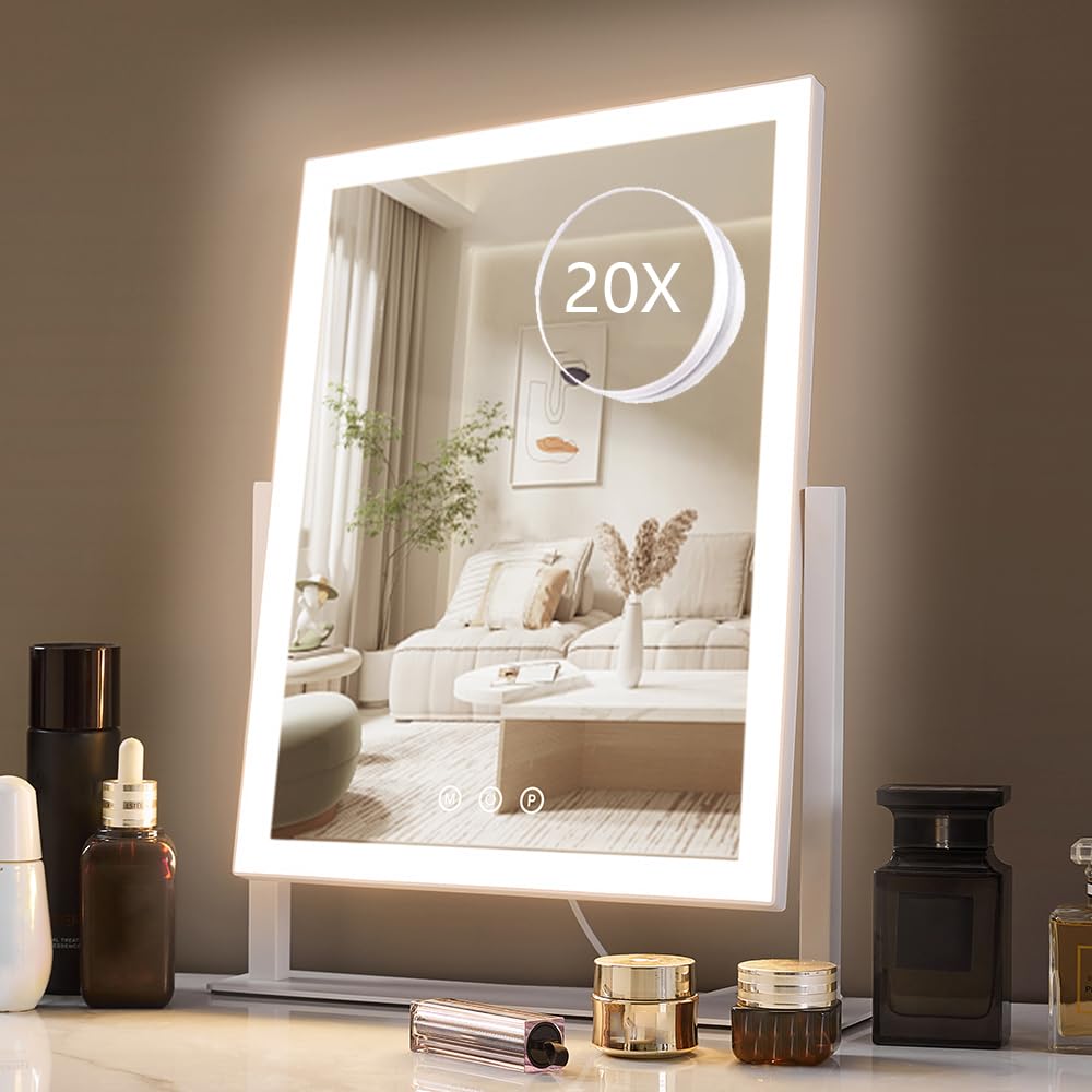 HIEEY Lighted Makeup Mirror, 17.3" x 13" Hollywood Vanity Mirror with Lights, Th - HIEEY Official Product View 9