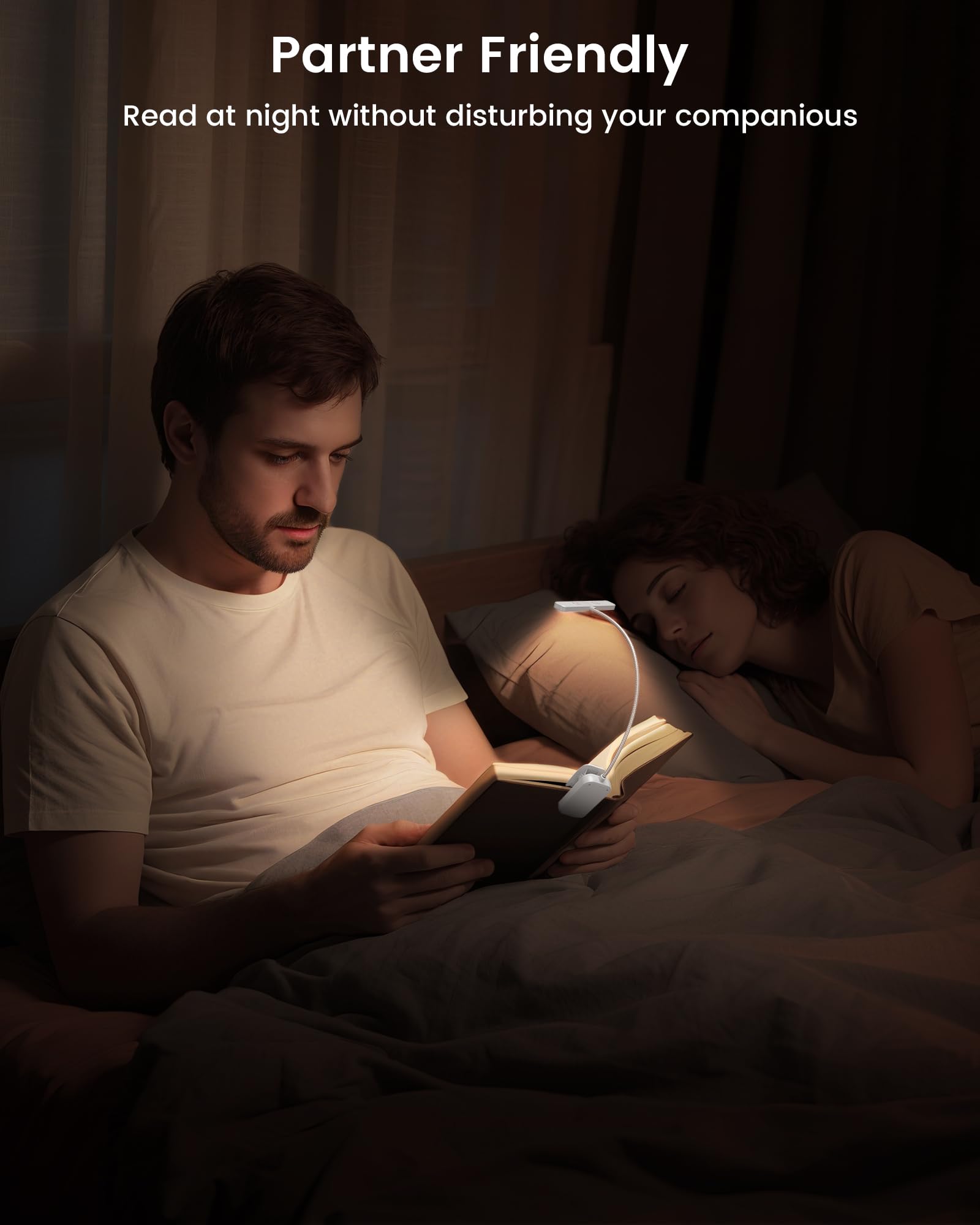 Glocusent 26 LED Reading Lights for Books in Bed, Ideal Gifts for by Glocusent - Angle View 7