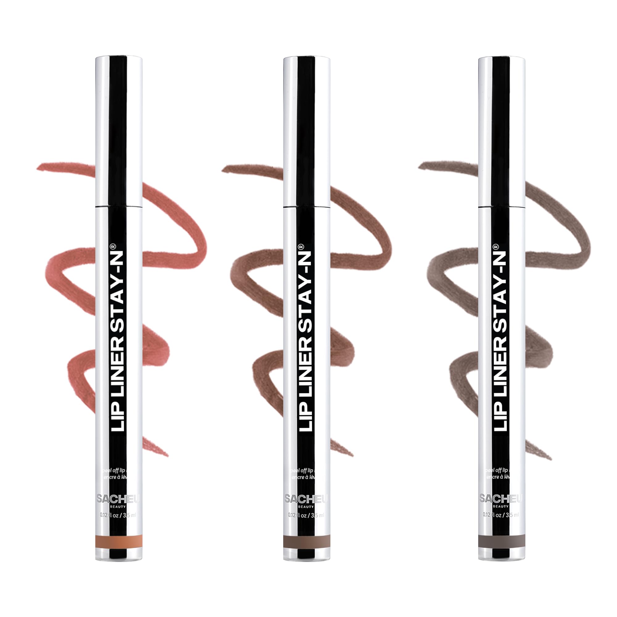 Sacheu Lip Liner STAY-N Peel Off Lip Stain Set, Deep Bundle, 3-Pack - View 2