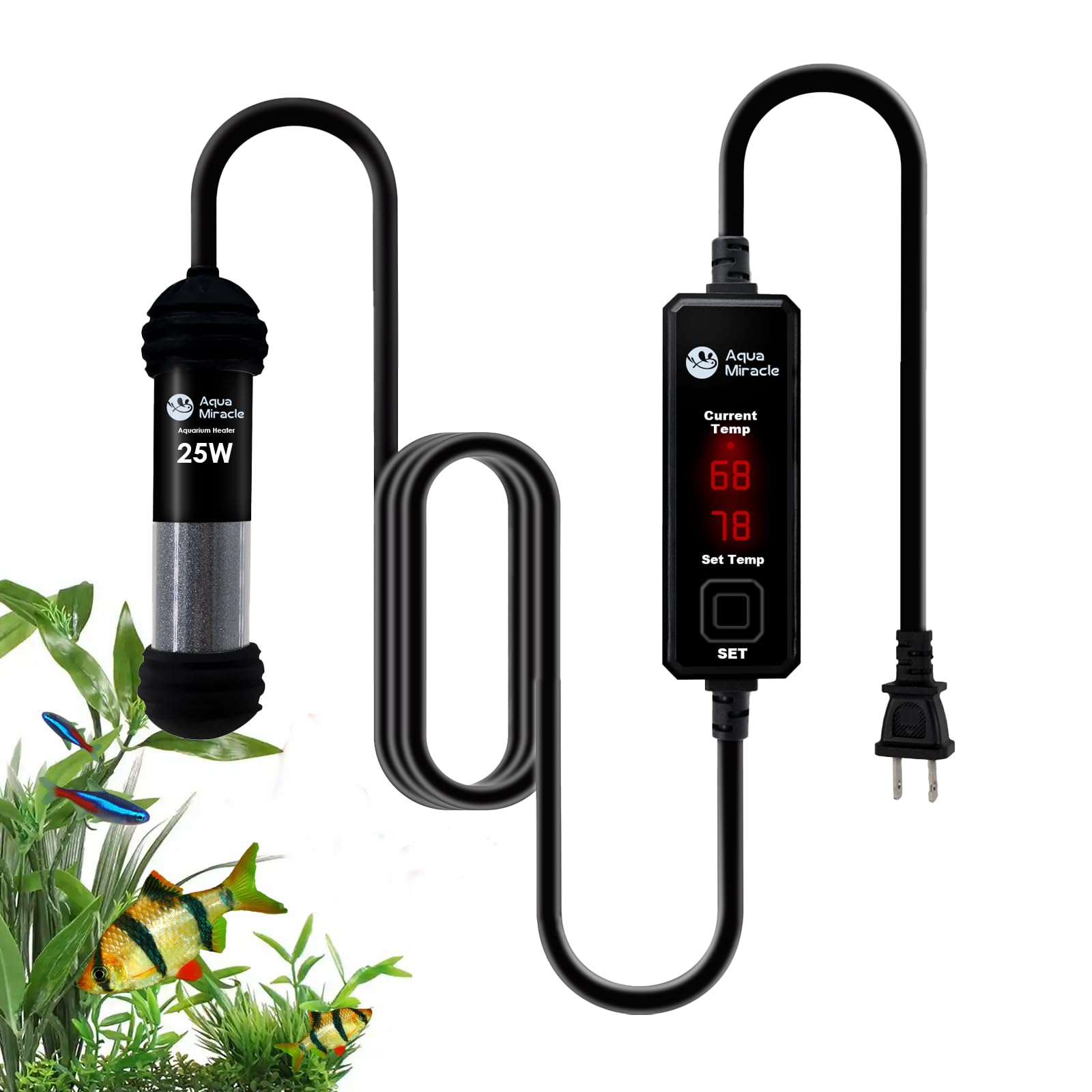 AquaMiracle 100W Small Aquarium Heater Fish Heater, Super Mini Fi - AquaMiracle Official Product View 10