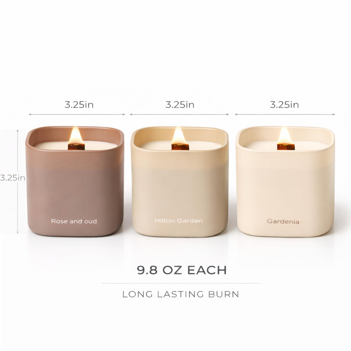Set of 3 Premium Scented Soy Candles Gift Set - Lumi Brand Official Imagery - 5