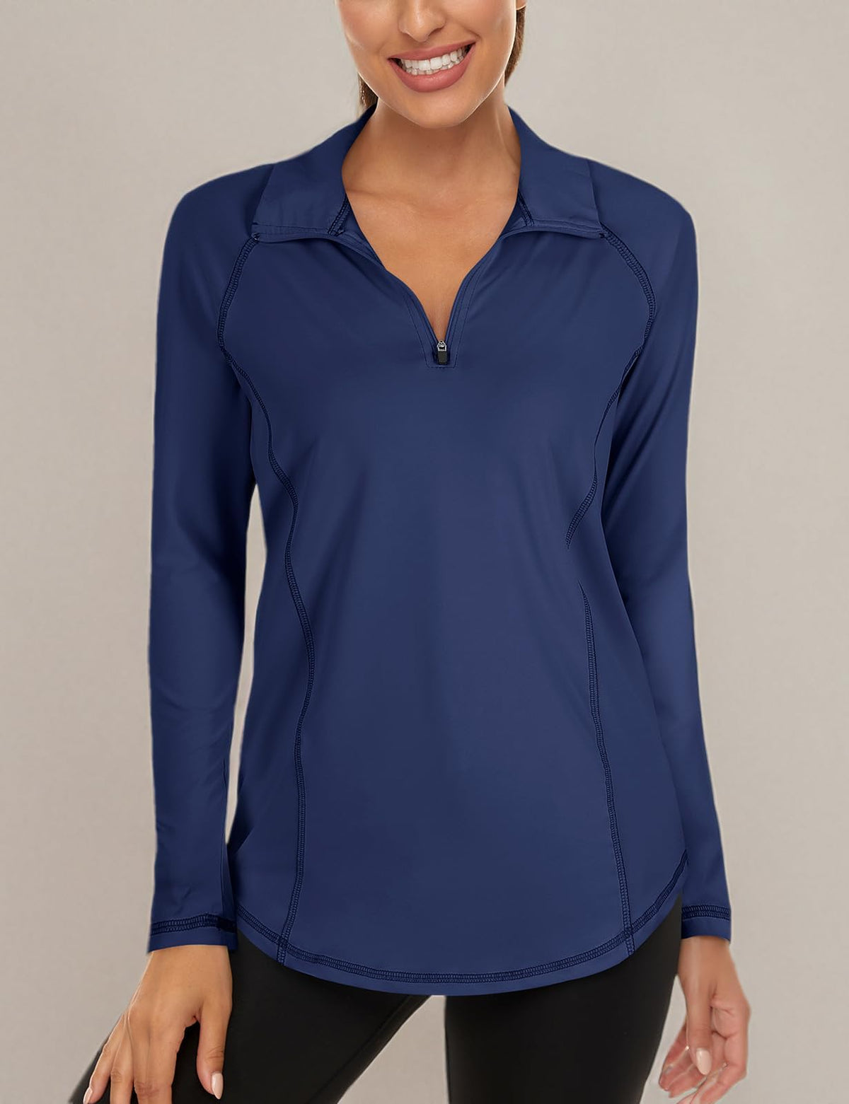 LURANEE Womens UPF 50 Long Sleeve 1 4 Zip Pullover Athletic - LURANEE Official Imagery - 7