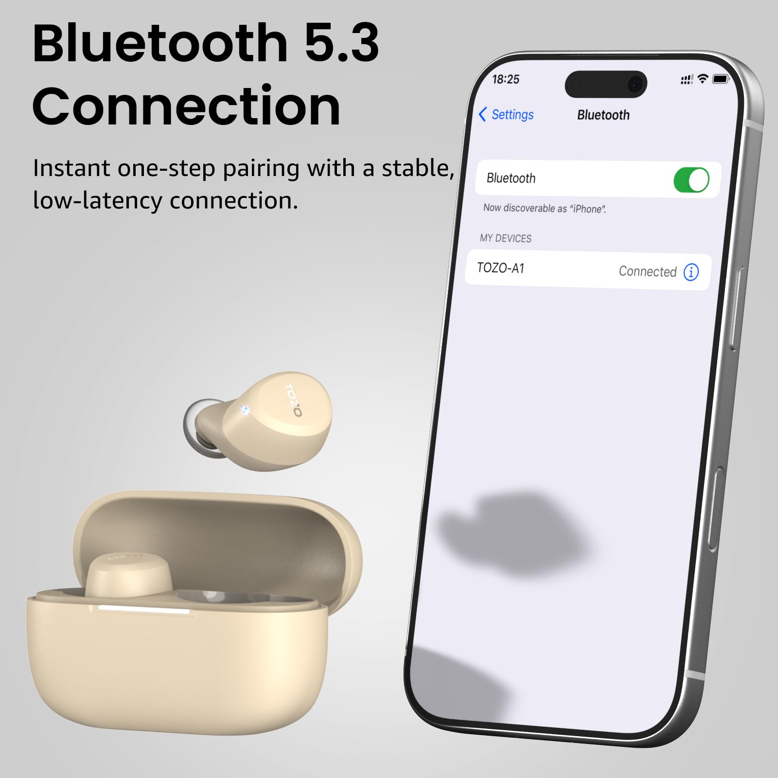 TOZO A1 Wireless Earbuds Bluetooth 5.3 Light Weight in Ear Headph - TOZO Official Product View 9