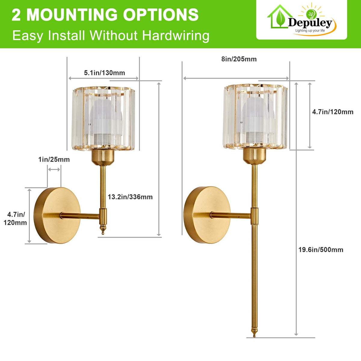 Depuley Battery Operated Wall Sconce Set of 2 Wireless - Depuley Official Imagery - 8