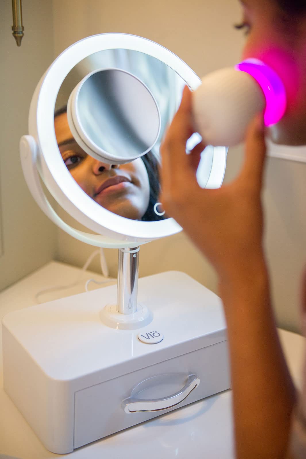 VIO Beauty Mirror with UV Light Product Cleansing Drawer - VIO Official Imagery - 6