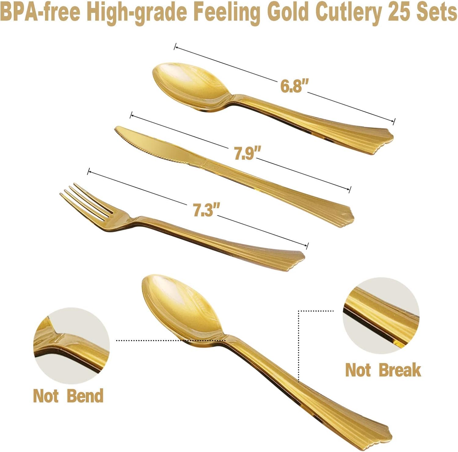 AIRE 175-piece white and gold paper plates party supplies set for 25 guests, featuring elegant disposable dinnerware.