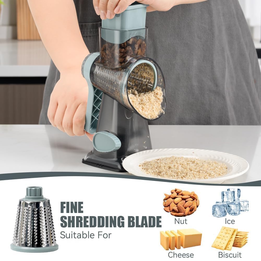 KEOUKE Rotary Cheese Grater Hand Crank Transparent - Shredder Sli - KEOUKE Official Product View 5
