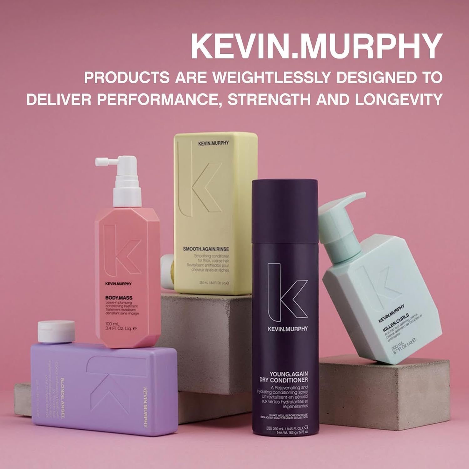 KEVIN.MURPHY Repair-ME.Wash moisturizing hair repair shampoo bottle with pump dispenser, suitable for damaged and dry hair.