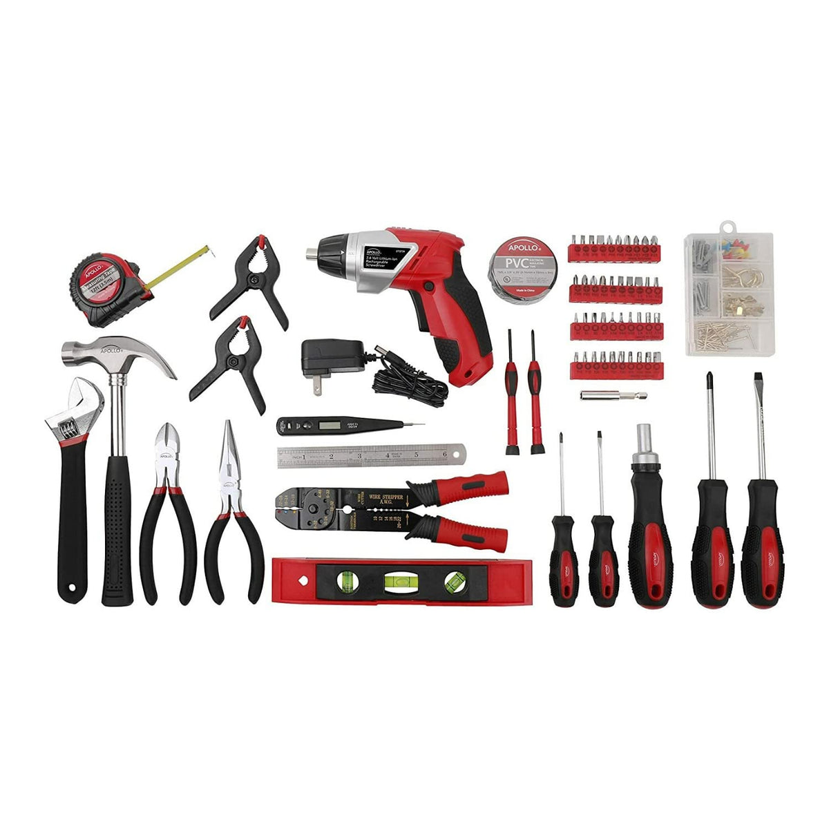Apollo Tools 161 Piece Complete Household Tool Set Red - Apollo Official Imagery - 4