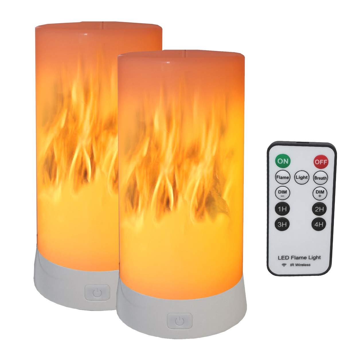 QLEE 2 Pack Led Flame Effect Lantern Light Usb Rechargeable - QLEE Official Imagery - 1
