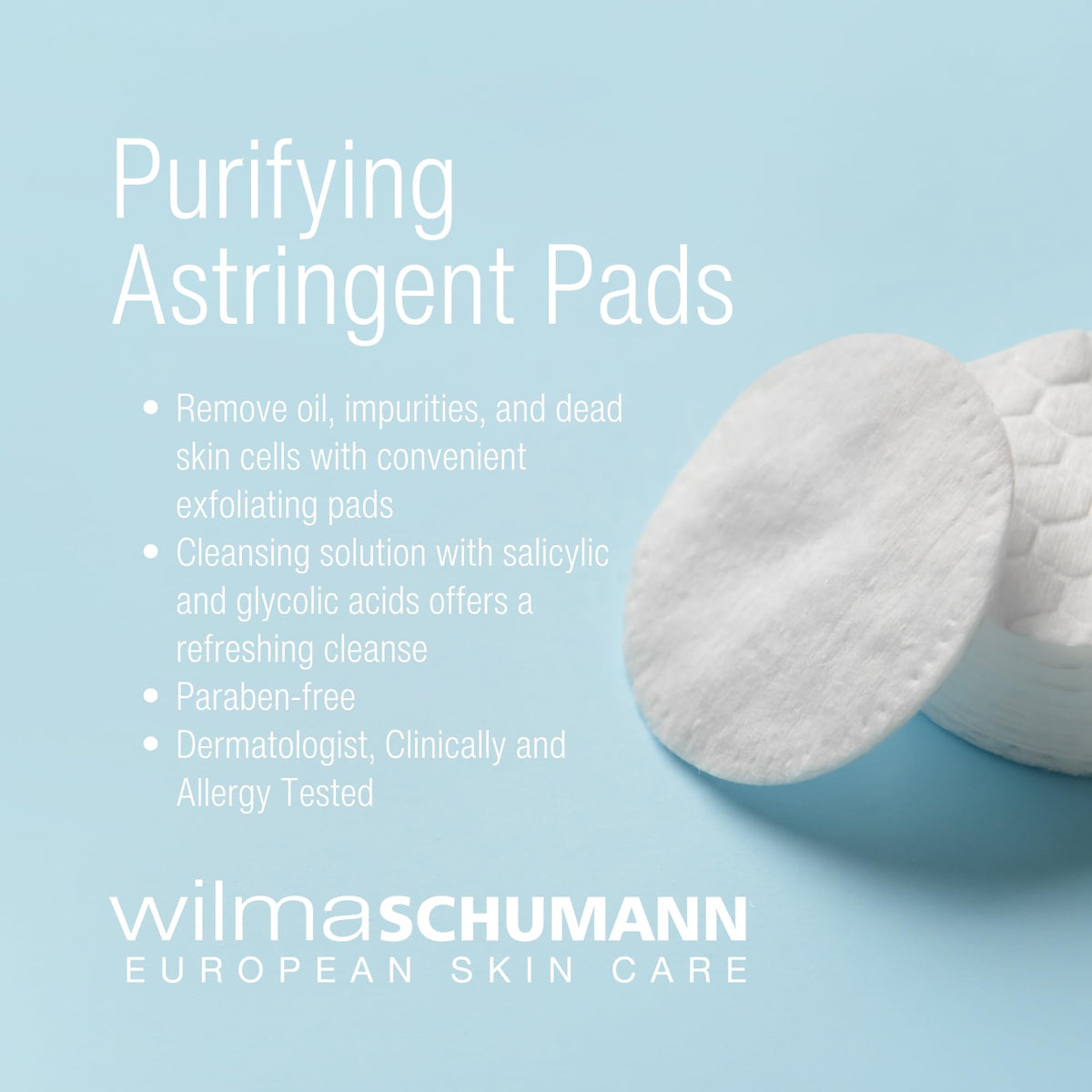 Purifying Astringent Pads Skin Exfoliating Pads 60 Count - WILMA SCHUMANN Official Imagery - 4