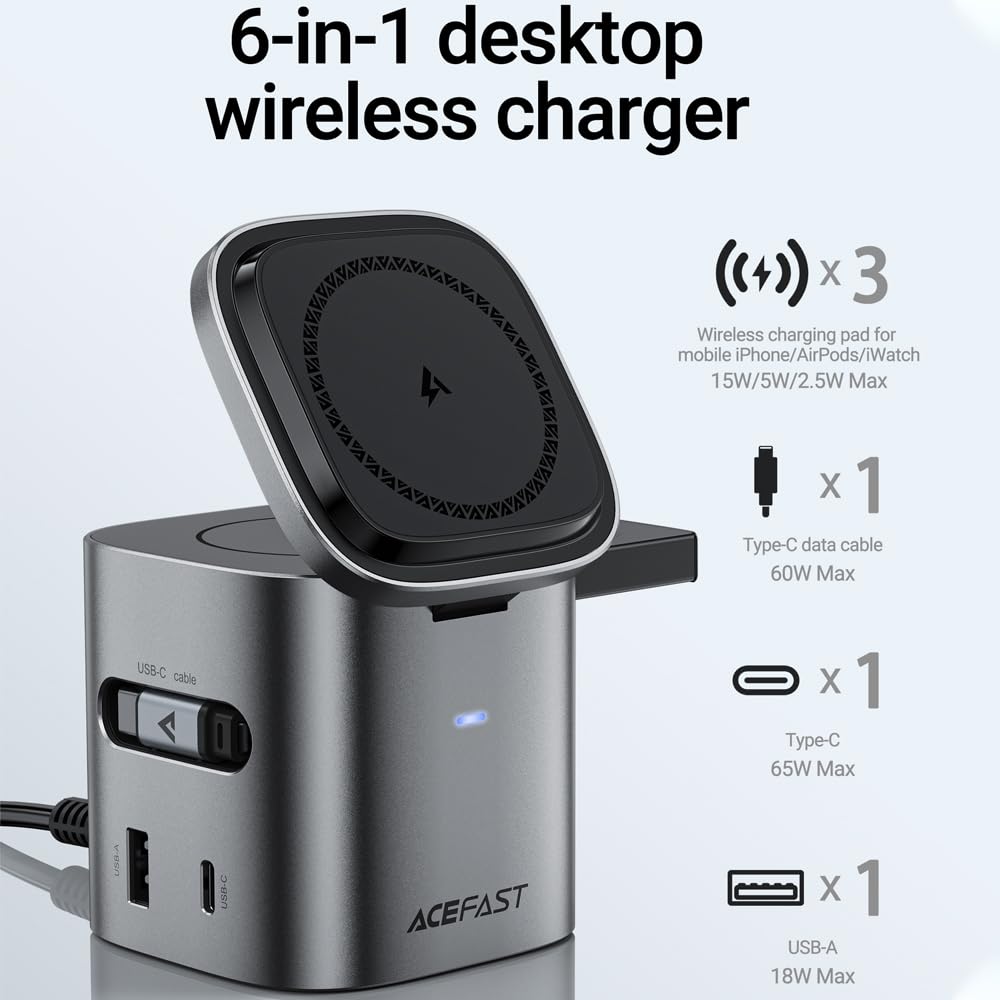 ACEFAST 6 in 1 80W Foldable GaN Wireless Fast Charging - ACEFAST Official Imagery - 4