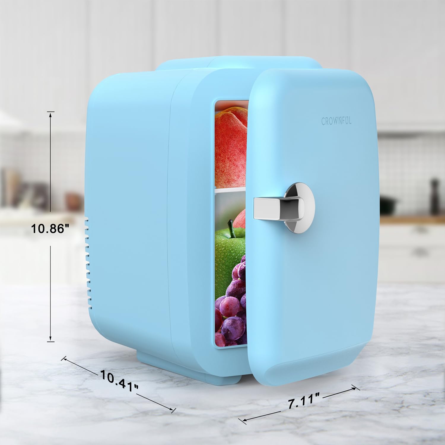 CROWNFUL Mini Fridge, 4 Liter/6 Can Portable Cooler and Warmer - CROWNFUL