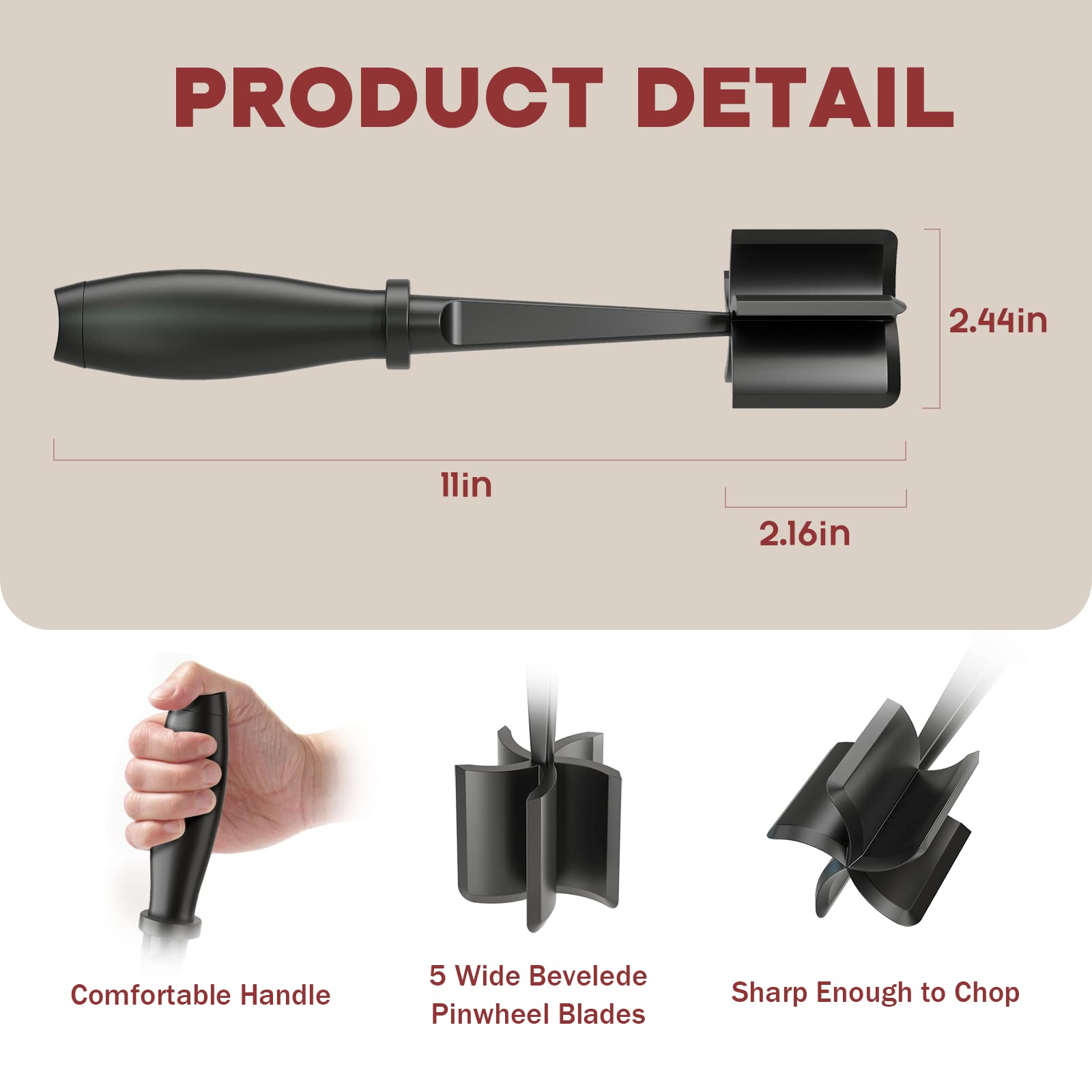 PGYARD Meat Chopper Hamburger Grinder, Kitchen Smasher for Ground by PGYARD - Angle View 3
