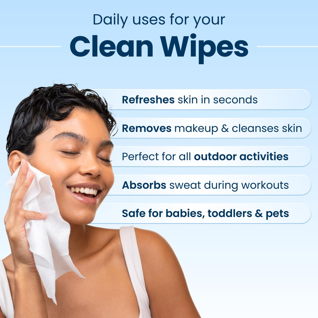Clean Skin Club Clean Wipes, XL Makeup Remover Face Wipes, - CLEAN SKIN CLUB
