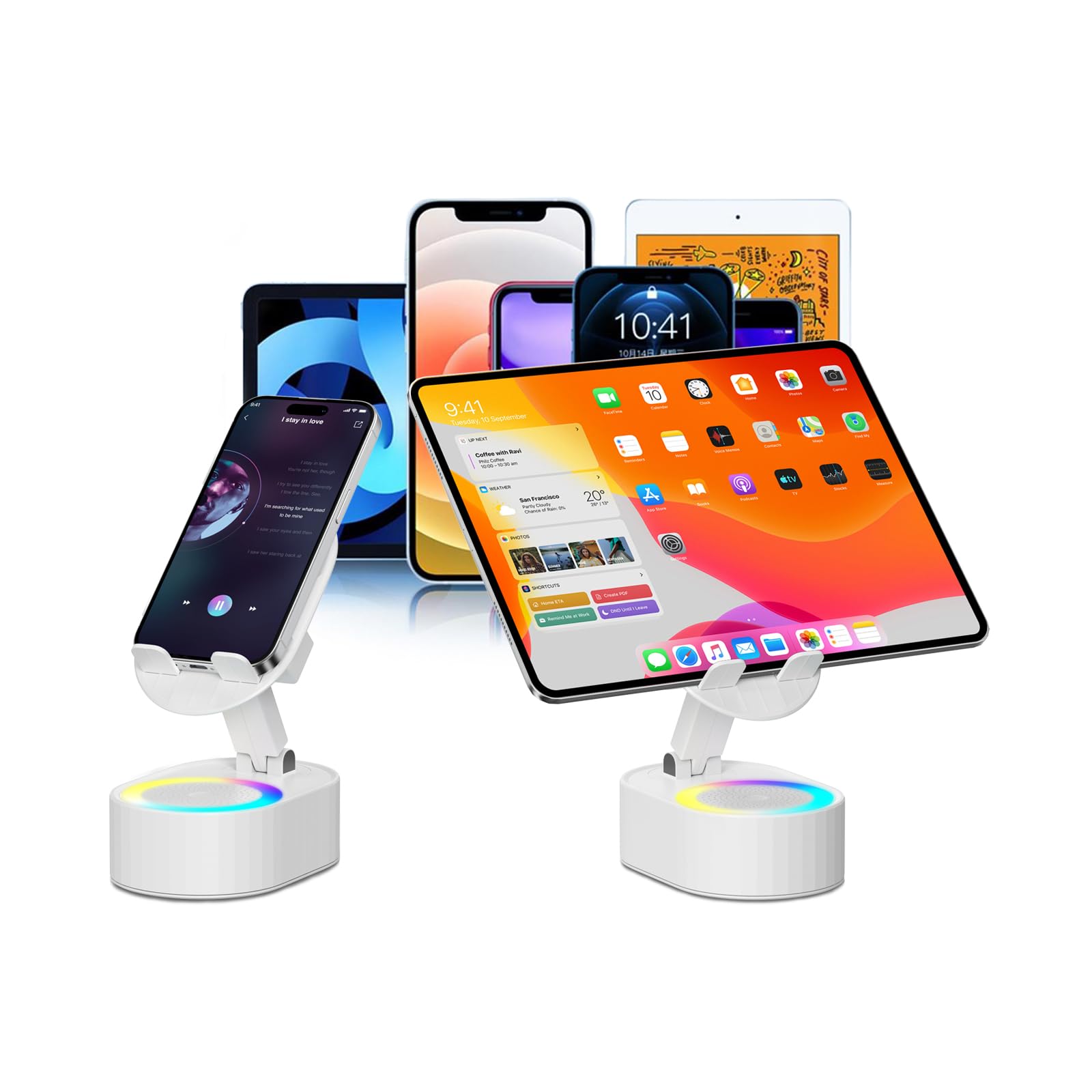AKLLCCR Wireless Induction Audio Bluetooth Speaker 5in1 Phone Holder Emergency R - AKLLCCR Official Product View 6