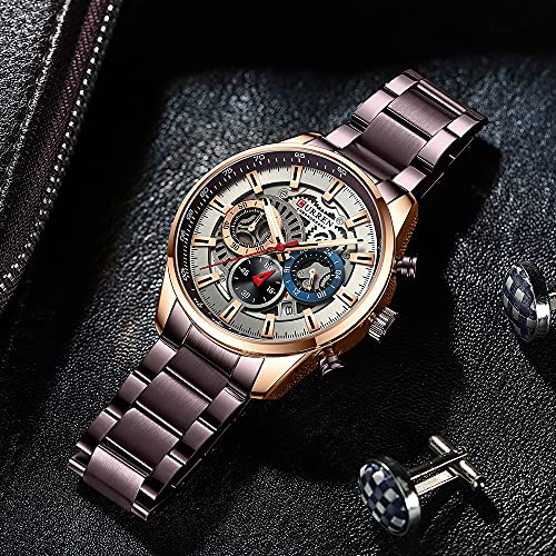 FANMIS Mens Luxury Watches Business Chronograph Dress Stainless - Product Imagery
