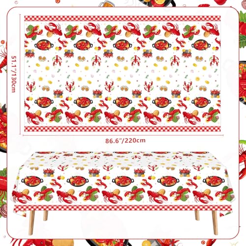 4 Pack Crawfish Boil Party Tablecloth, 51 x 86 Inches - Product Imagery