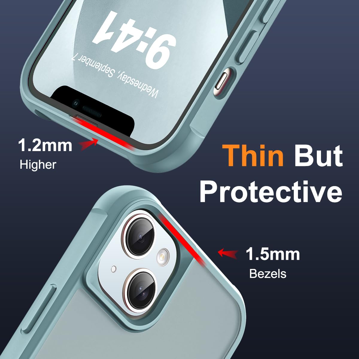 SKYLMW Compatible with iPhone 13 14 Case with Stand Blue - SKYLMW Official Imagery - 7