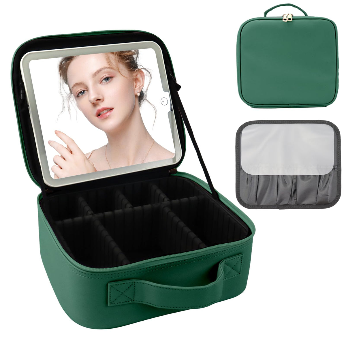 Makeup Bag with 10x Mirror Portability Cosmetic Case - SUILU Official Imagery - 1