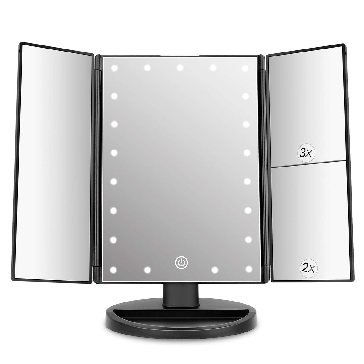 Tabletop Mount Trifold Lighted Vanity Mirror with 21 LED - deweisn Official Imagery - 1