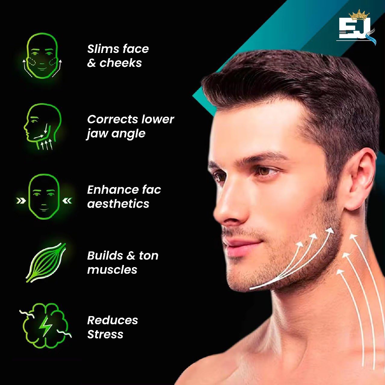 EdJay Jaw Exerciser – Mouth Workout Device, Muscle Trainer for... - EDJAY Official Product View 7